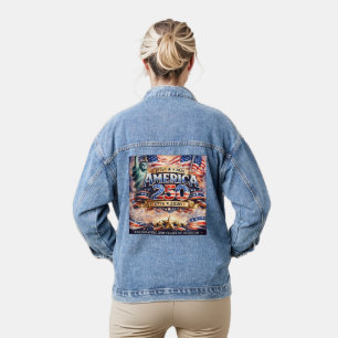 Aquarell Unabhängigkeitstag Jeansjacke