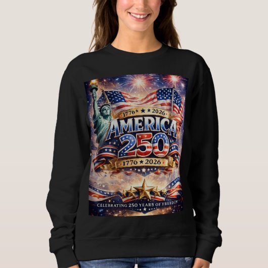Aquarell Unabhängigkeitstag Sweatshirt (Vorderseite)