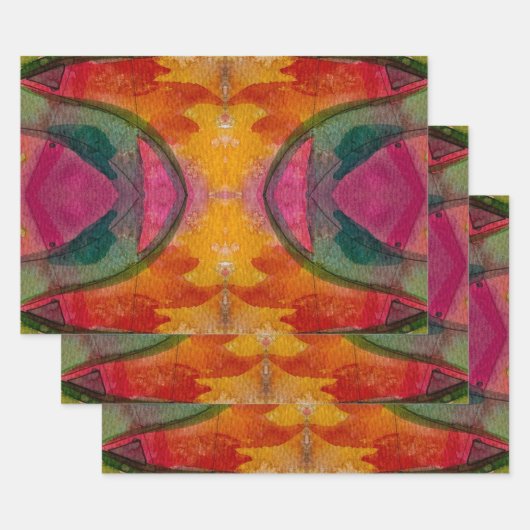 Aquarell und Abstrakte Ausdruckskunst Geschenkpapier Set (Set)