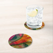 Aquarell und Abstrakte Ausdruckskunst Runder Pappuntersetzer (Vor Ort)