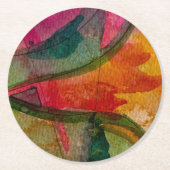 Aquarell und Abstrakte Ausdruckskunst Runder Pappuntersetzer (Vorderseite)