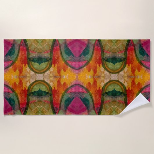 Aquarell und Abstrakte Ausdruckskunst Strandtuch (Vorderseite)