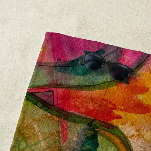 Aquarell und Abstrakte Ausdruckskunst Strandtuch (Beispiel)