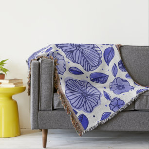 Aquarell und Blume - blaue Farbpalette Decke