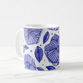 Aquarell und Blume - blaue Farbpalette Kaffeetasse (Vorderseite Links)