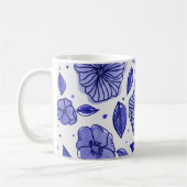 Aquarell und Blume - blaue Farbpalette Kaffeetasse (Links)