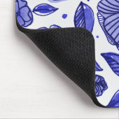 Aquarell und Blume - blaue Farbpalette Mousepad (Ecke)