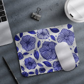 Aquarell und Blume - blaue Farbpalette Mousepad