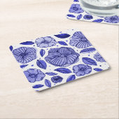 Aquarell und Blume - blaue Farbpalette Rechteckiger Pappuntersetzer (angewinkelt)
