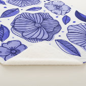 Aquarell und Blume - blaue Farbpalette Sherpadecke (3/4)