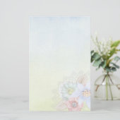 Aquarell und Blume Briefpapier (Stehend Vorderseite)