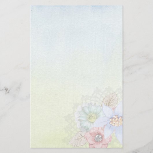 Aquarell und Blume Briefpapier (Vorderseite)