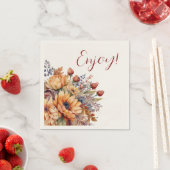 Aquarell und Blume- Genießen- Serviette (Beispiel)