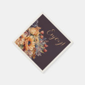 Aquarell und Blume Lila-genießen- Serviette (Ecke)