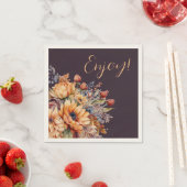 Aquarell und Blume Lila-genießen- Serviette (Beispiel)