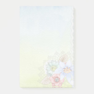 Aquarell und Blume Post-it Klebezettel