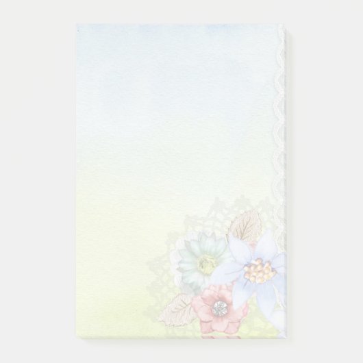 Aquarell und Blume Post-it Klebezettel (Vorderseite)