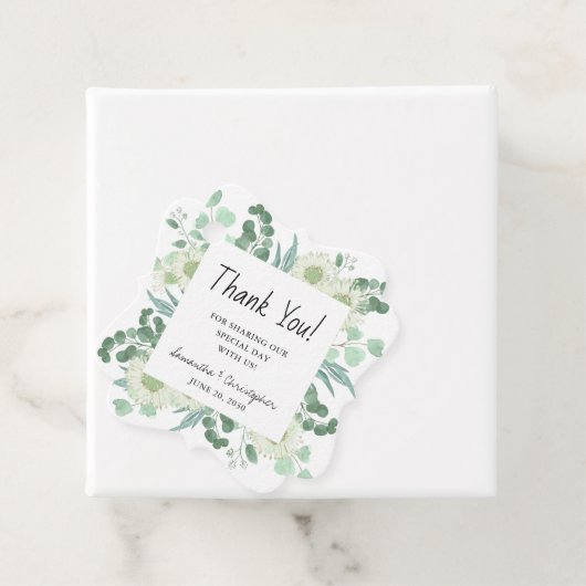 Aquarell und Blume Vielen Dank für Ihre Hochzeit Geschenkanhänger (Beispiel)