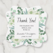 Aquarell und Blume Vielen Dank für Ihre Hochzeit Geschenkanhänger (Vorderseite)