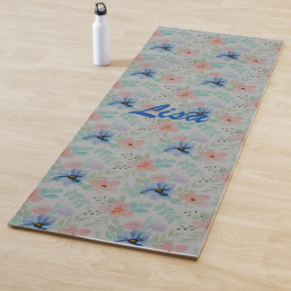 Aquarell und Blume Yogamatte