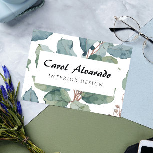 Aquarell und Eukalyptus Business Card Visitenkarte