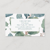 Aquarell und Eukalyptus Business Card Visitenkarte (Rückseite)