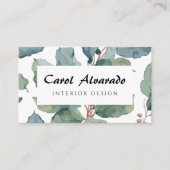 Aquarell und Eukalyptus Business Card Visitenkarte (Vorderseite)