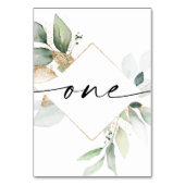 Aquarell und Gold Tischnummern Eins (Rückseite)