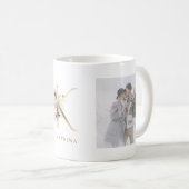 Aquarell und Gold | Zwei Foto Letter K Monogram Kaffeetasse (VorderseiteRechts)