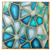 Aquarell- und Goldzellen - Keramik Fliese (Vorderseite)