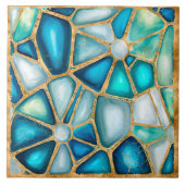 Aquarell- und Goldzellen - Ozeane Fliese (Vorderseite)