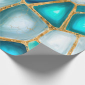 Aquarell- und Goldzellen - Ozeane Geschenkpapier (Ecke)