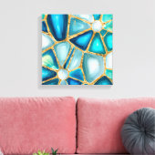 Aquarell- und Goldzellen - Ozeane Leinwanddruck (Insitu (Wohnzimmer))