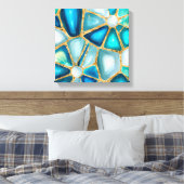 Aquarell- und Goldzellen - Ozeane Leinwanddruck (Insitu (Schlafzimmer))