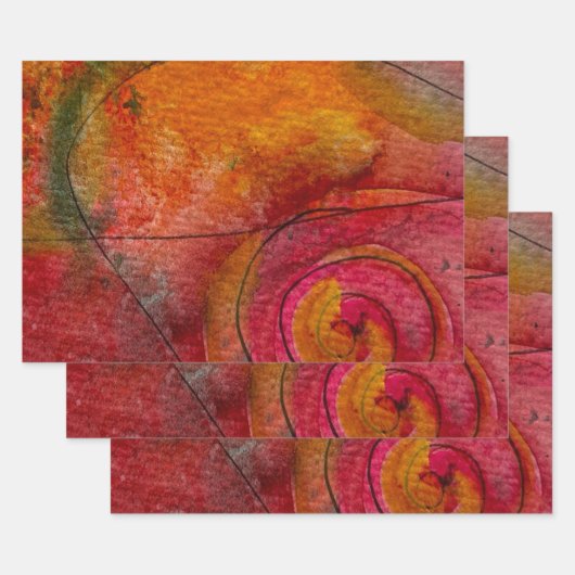 Aquarell und Hübsche Farbmuster Art Abstrakt Geschenkpapier Set (Set)