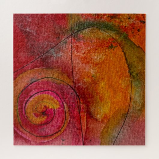 Aquarell und Hübsche Farbmuster Art Abstrakt Puzzle (Horizontal)