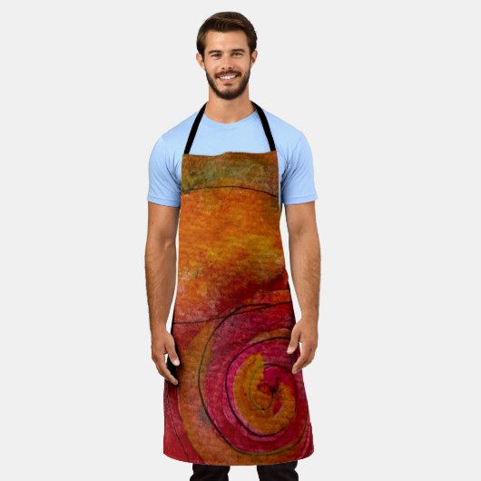 Aquarell und Hübsche Farbmuster Art Abstrakt Schürze (Getragen)