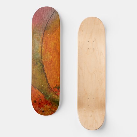 Aquarell und Hübsche Farbmuster Art Abstrakt Skateboard (Vorderseite)