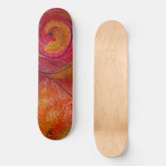Aquarell und Hübsche Farbmuster Art Abstrakt Skateboard (Vorderseite)