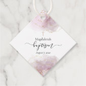 Aquarell und Imitate Gold Glitzer Taufe Geschenkanhänger (Vorderseite)