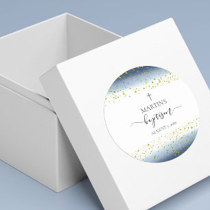 Aquarell und IMITATE Goldfolie Details Taufe Runder Aufkleber