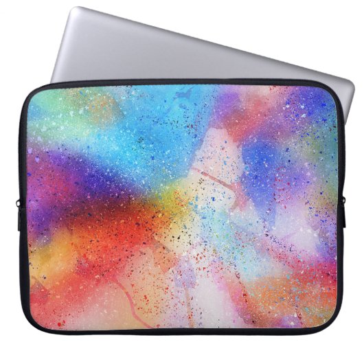 Aquarell und Paint-Spritzer Laptopschutzhülle (Vorderseite)
