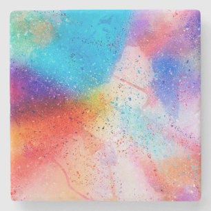 Aquarell und Paint-Spritzer Steinuntersetzer