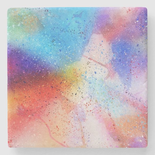 Aquarell und Paint-Spritzer Steinuntersetzer (Vorderseite)