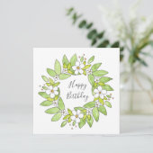 Aquarell und Pen-Kranz Karte (Stehend Vorderseite)