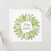 Aquarell und Pen-Kranz Karte (Vorderseite/Rückseite Beispiel)