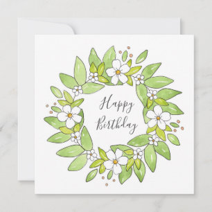 Aquarell und Pen-Kranz Karte