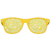 Aquarell und Pen Lemon Scheiben Partybrille (Vorderseite)