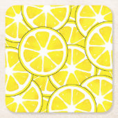 Aquarell und Pen Lemon Scheiben Rechteckiger Pappuntersetzer (Vorderseite)