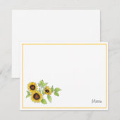 Aquarell und Pen Sonnenblumen Mitteilungskarte (Vorne/Hinten)